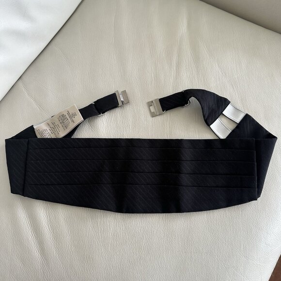 NEW GUCCI SILK CUMMERBUND Black Sz M 100% Authentic Made In Italy GG - Picture 5 of 14